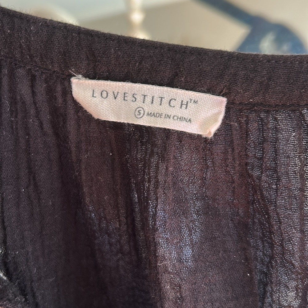 Lovestitch embroidered short sleeve top - Picture 4 of 7